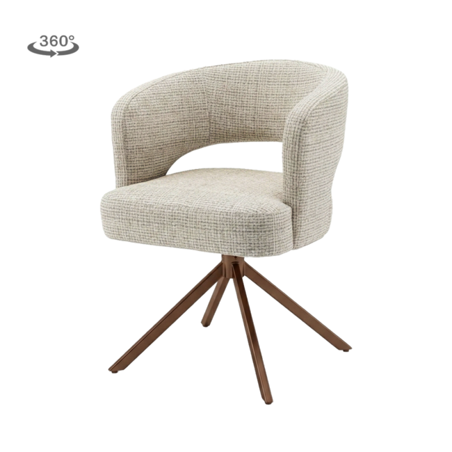 Tower Living Mura Armstoel - Cremona 14 beige - frame anodic (draaibaar)