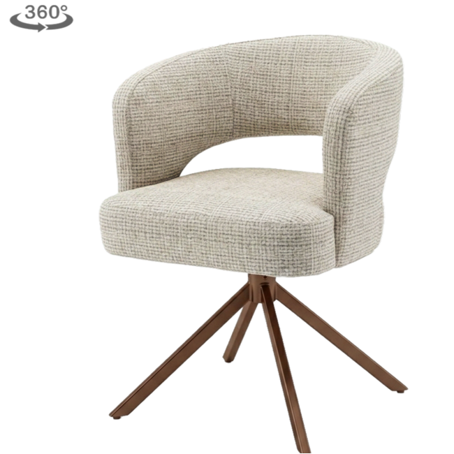 Tower Living Mura Armstoel - Cremona 14 beige - frame anodic (draaibaar)