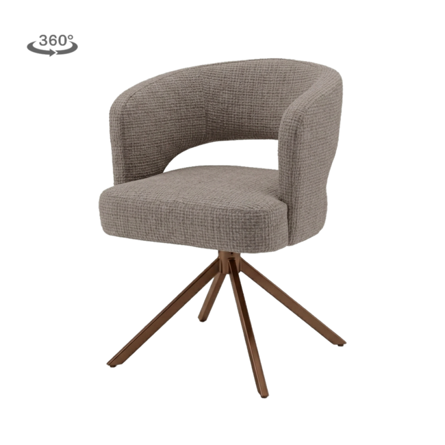 Tower Living Mura Armstoel - Cremona 24 clay - frame anodic (draaibaar)