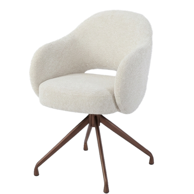 Tower Living Porto Armstoel - Toro 25 cream - frame Anodic brown (draaibaar)