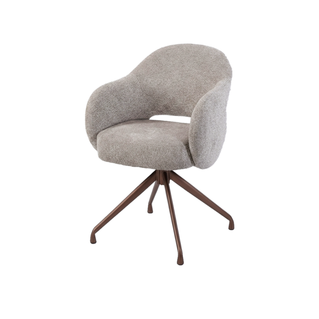 Tower Living Porto Armstoel - Toro 35 beige - frame Anodic brown (draaibaar)