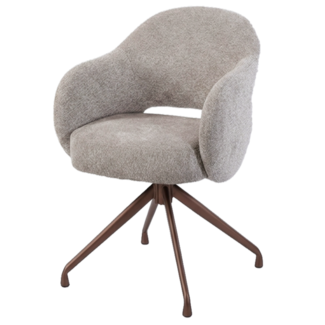 Tower Living Porto Armstoel - Toro 35 beige - frame Anodic brown (draaibaar)