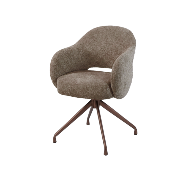 Tower Living Porto Armstoel - Toro 45 mocca - frame Anodic brown (draaibaar)