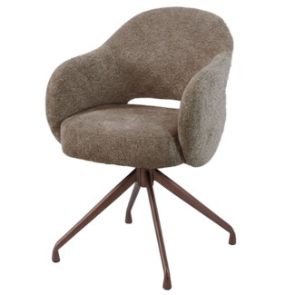 Tower Living Porto Armstoel - Toro 45 mocca - frame Anodic brown (draaibaar)