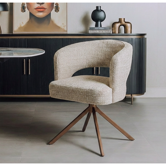 Tower Living Mura Armstoel - Cremona 14 beige - frame anodic (draaibaar)