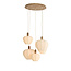 Light en Living Hanglamp 5L Ø76x140 cm HUXI naturel houtprint + linnen crème