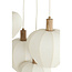 Light en Living Hanglamp 5L Ø76x140 cm HUXI naturel houtprint + linnen crème