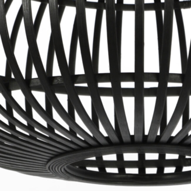 Light en Living Hanglamp Indy bamboe zwart Ø55 cm