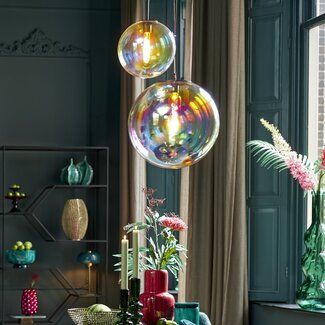 Light en Living Hanglamp Ø30 cm MEDINA glas rainbow+zwart showroommodel