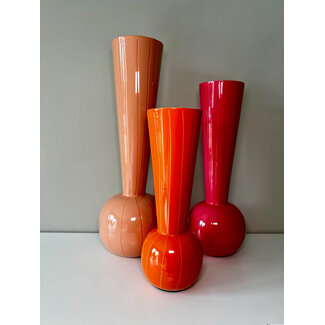 Light en Living Set van 3 gekleurde vazen TODI - Oranje/Roze