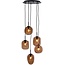 Light en Living Hanglamp Mezza Glas, 5-lamps - Bruin
