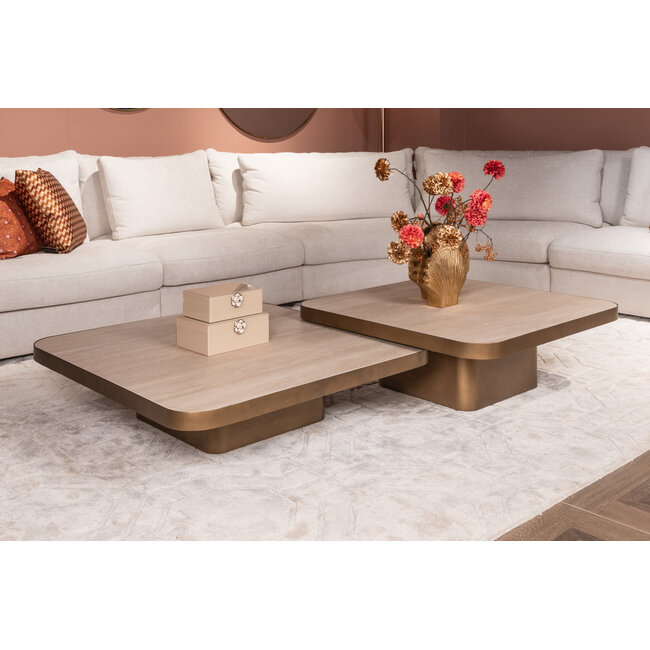 Richmond Interiors  Salontafel Claridge beige 70x70 (cumulus)