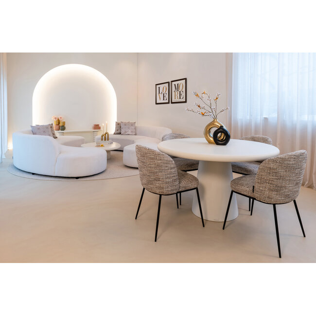 Richmond Interiors  Eetkamerstoel Elvi mocca chunky - Set van 2