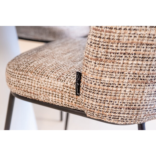 Richmond Interiors  Eetkamerstoel Elvi mocca chunky - Set van 2