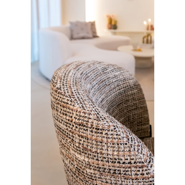 Richmond Interiors  Eetkamerstoel Elvi mocca chunky - Set van 2