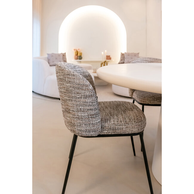 Richmond Interiors  Eetkamerstoel Elvi mocca chunky - Set van 2