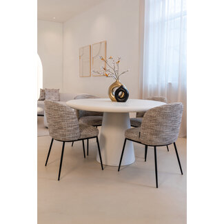 Richmond Interiors  Eetkamerstoel Elvi mocca chunky - Set van 2