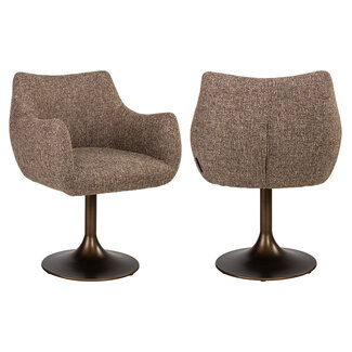 Richmond Interiors  Eetkamerstoel Aldo bruin tweed draaibaar