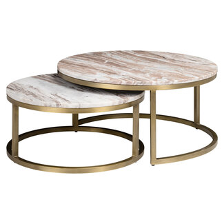 Richmond Interiors  Salontafel Bottega Blush beige - Set van 2