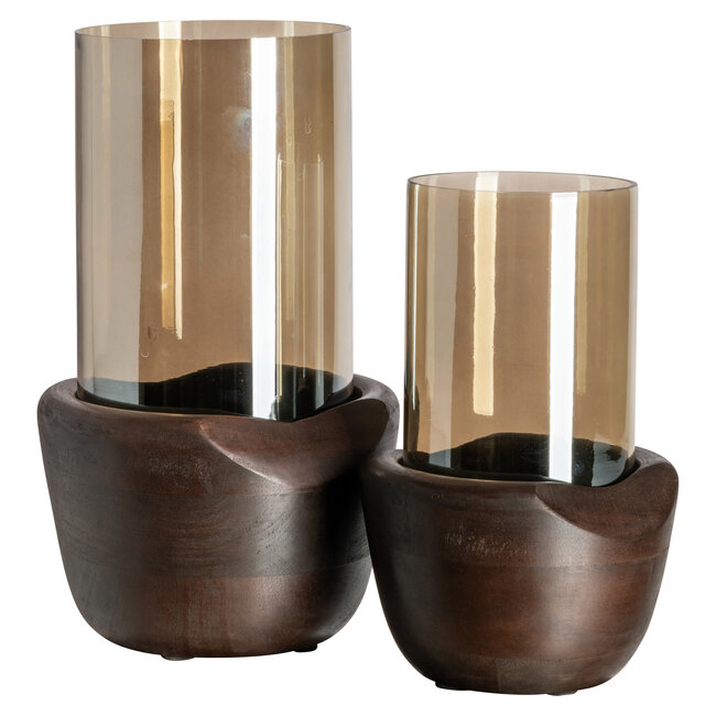 Richmond Interiors  Windlicht Jade walnoot klein