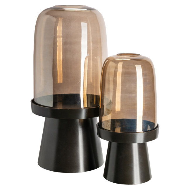 Richmond Interiors  Windlicht Meave walnoot groot