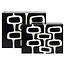 Richmond Interiors  Opbergdoos Lux zwart/wit - Set van 2