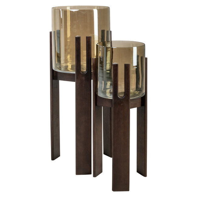 Richmond Interiors  Windlicht Paige walnoot klein
