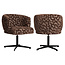 Richmond Interiors  Eetkamerstoel Dinan bruin labyrinth fire retardant - draaibaar