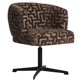 Richmond Interiors  Eetkamerstoel Dinan bruin labyrinth fire retardant - draaibaar