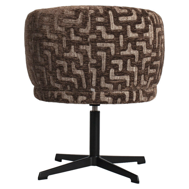 Richmond Interiors  Eetkamerstoel Dinan bruin labyrinth fire retardant - draaibaar