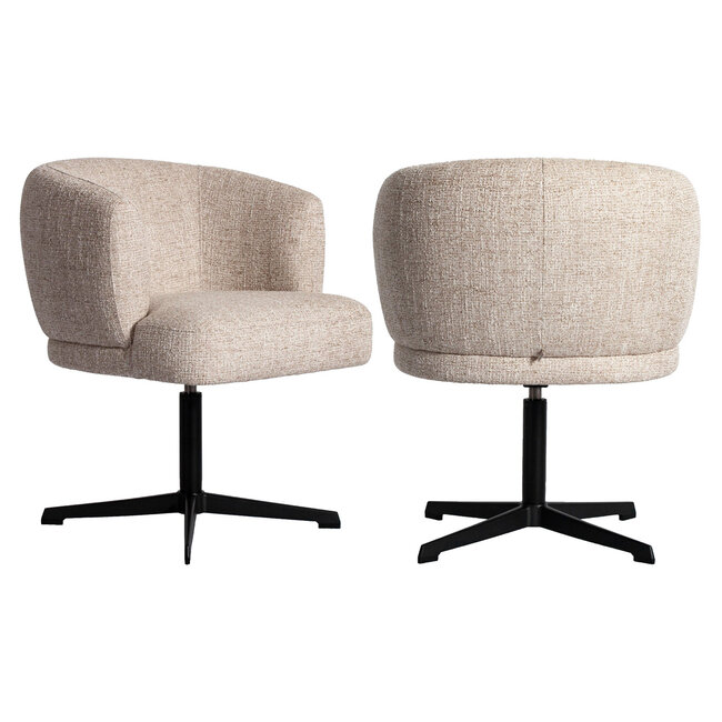 Richmond Interiors  Eetkamerstoel Dinan cream tweed fire retardant - draaibaar