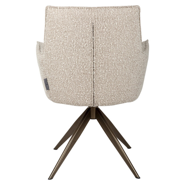 Richmond Interiors  Eetkamerstoel Dakota naturel chunky draaibaar met arm