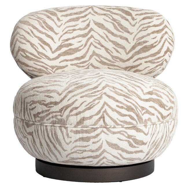 Richmond Interiors  Lounge stoel Jace beige tijger draaibaar