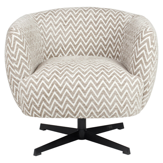 Richmond Interiors  Lounge stoel Estelle zand chevron draaibaar