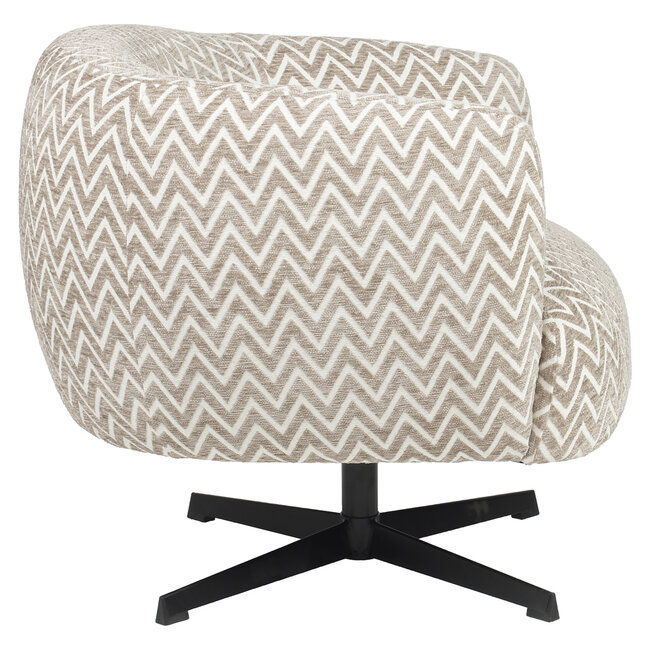 Richmond Interiors  Lounge stoel Estelle zand chevron draaibaar
