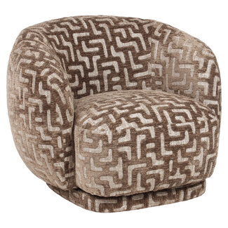 Richmond Interiors  Lounge stoel Negreslo bruin labyrinth