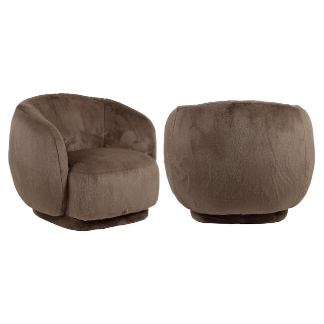 Richmond Interiors  Lounge stoel Negreslo bruin fluffy