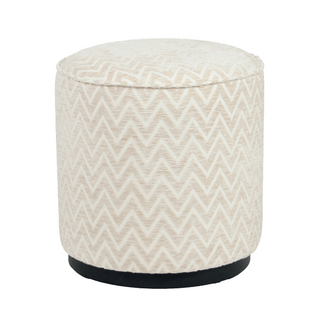 Richmond Interiors  Poef & Voetenbank Lexie beige chevron 45Ø