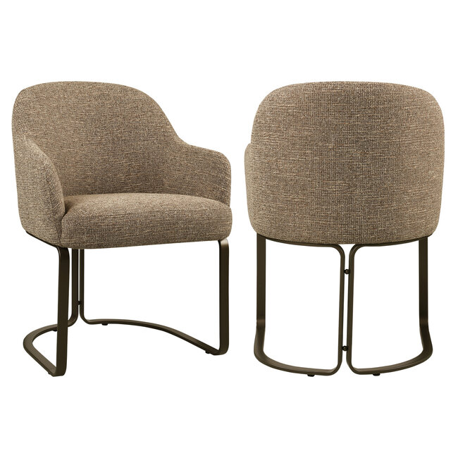 Richmond Interiors  Eetkamerstoel Hadley bruin tweed fire retardant