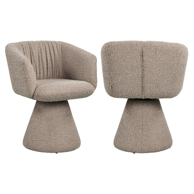 Richmond Interiors  Eetkamerstoel Madeline mocca chunky draaibaar