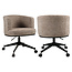 Richmond Interiors  Eetkamerstoel Rochenne mocca linear draaibaar on wheels