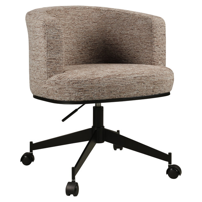 Richmond Interiors  Eetkamerstoel Rochenne mocca linear draaibaar on wheels