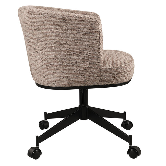 Richmond Interiors  Eetkamerstoel Rochenne mocca linear draaibaar on wheels