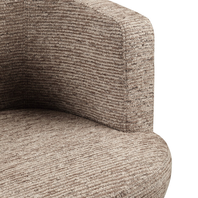 Richmond Interiors  Eetkamerstoel Rochenne mocca linear draaibaar on wheels