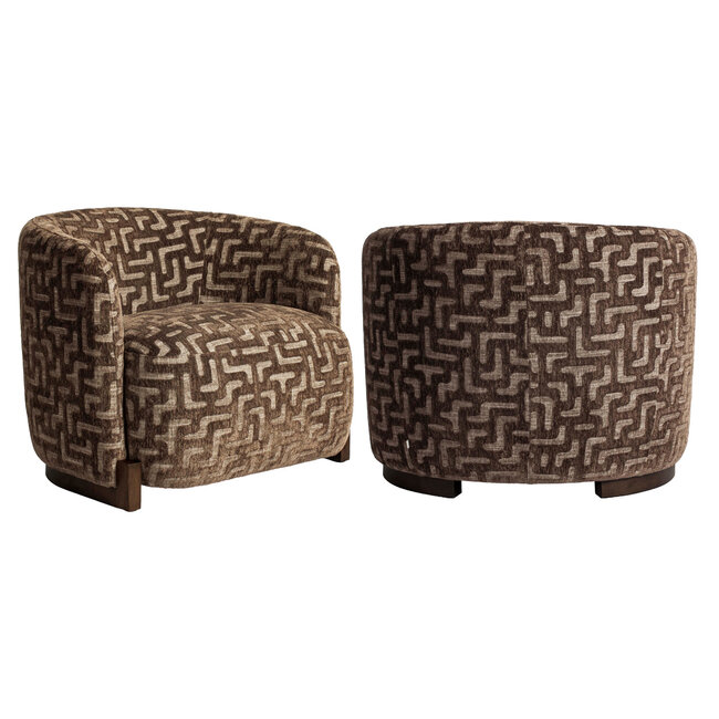 Richmond Interiors  Lounge stoel Hannah bruin labyrinth fire retardant