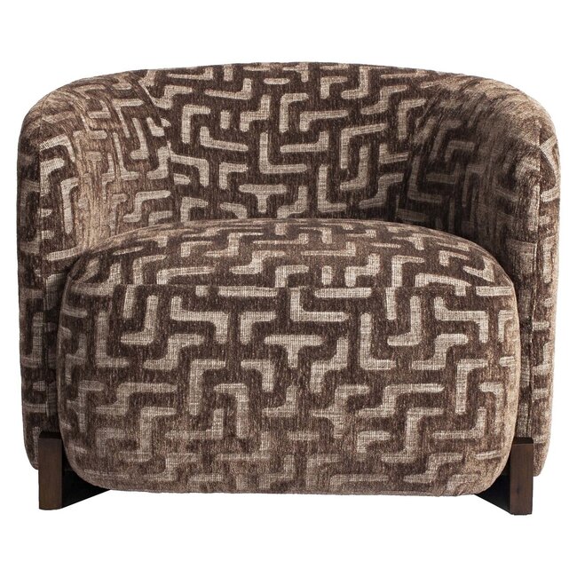 Richmond Interiors  Lounge stoel Hannah bruin labyrinth fire retardant