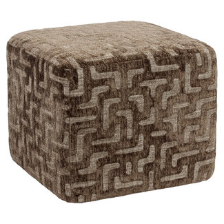 Richmond Interiors  Poef & Voetenbank Ciela bruin labyrinth