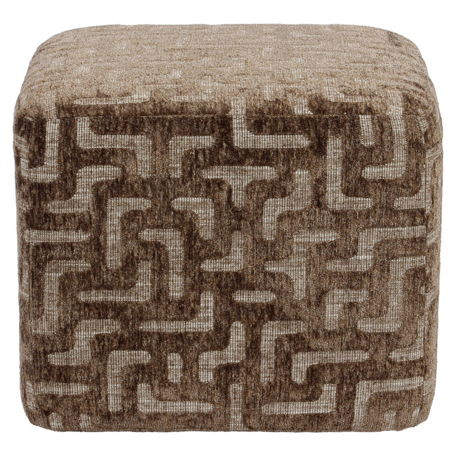 Richmond Interiors  Poef & Voetenbank Ciela bruin labyrinth