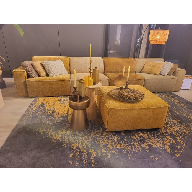 WoonMax Elementenbank Dune - Movie Ivory 101 -  Arm links90 cm - tussenelement 75 cm - Arm rechts 90 cm - hocker 90x90