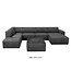 WoonMax Elementenbank Dune - Movie Ivory 101 -  Arm links90 cm - tussenelement 75 cm - Arm rechts 90 cm - hocker 90x90